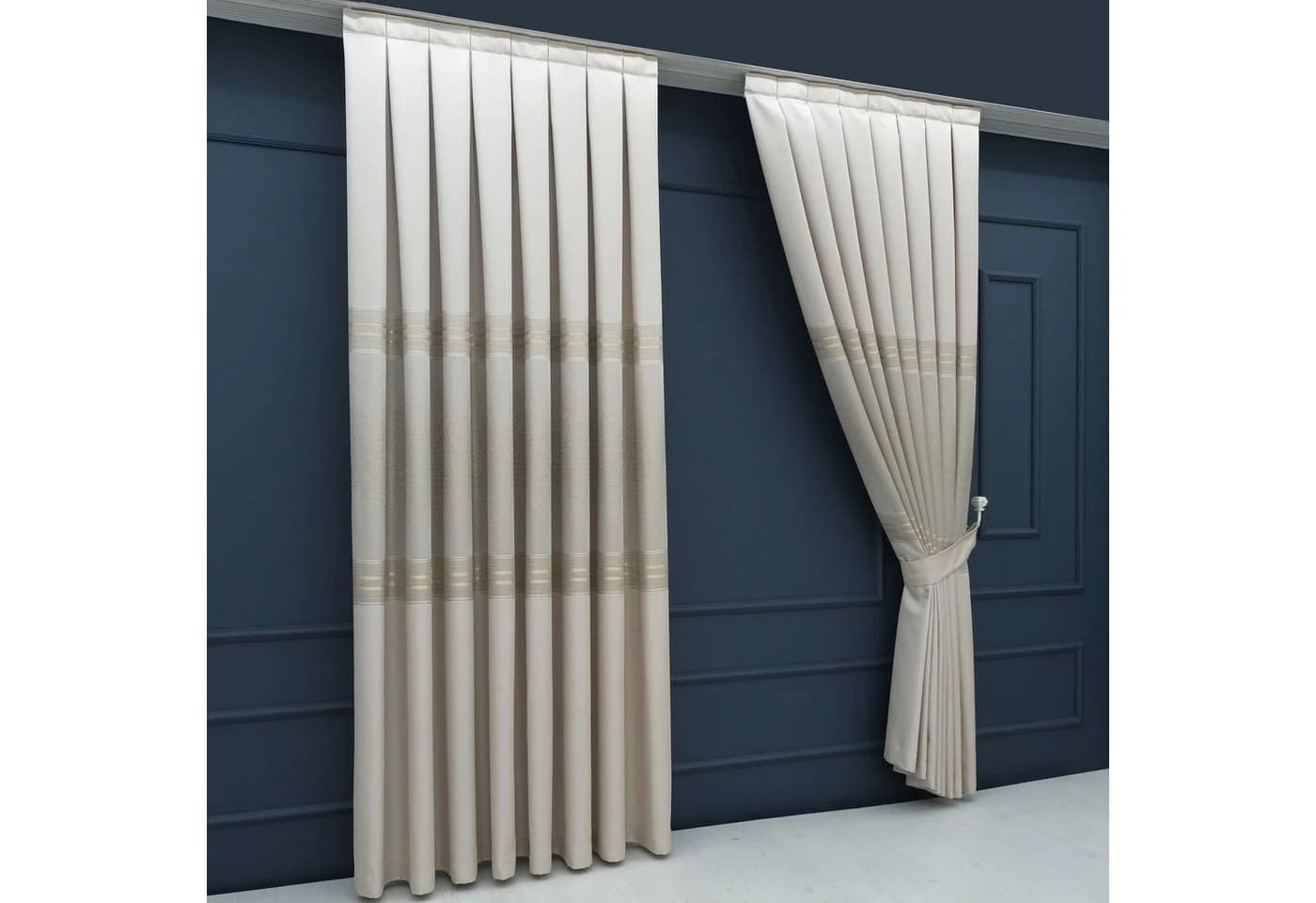 Gardinen by Justyna Vorhang 2er Fon Seiten Schal Set Beige