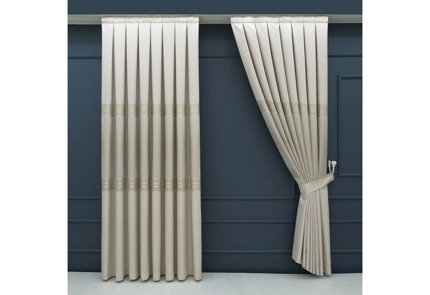 Gardinen by Justyna Vorhang 2er Fon Seiten Schal Set Beige - Bild 2