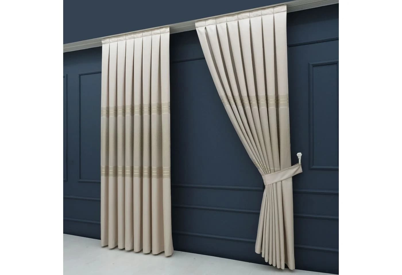 Gardinen by Justyna Vorhang 2er Fon Seiten Schal Set Beige - Bild 3