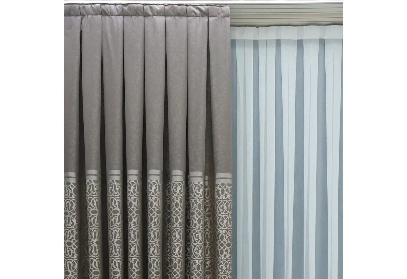 Gardinen by Justyna Vorhang Braun Falten Fon Gardine Komplett Set 5 St - Bild 5