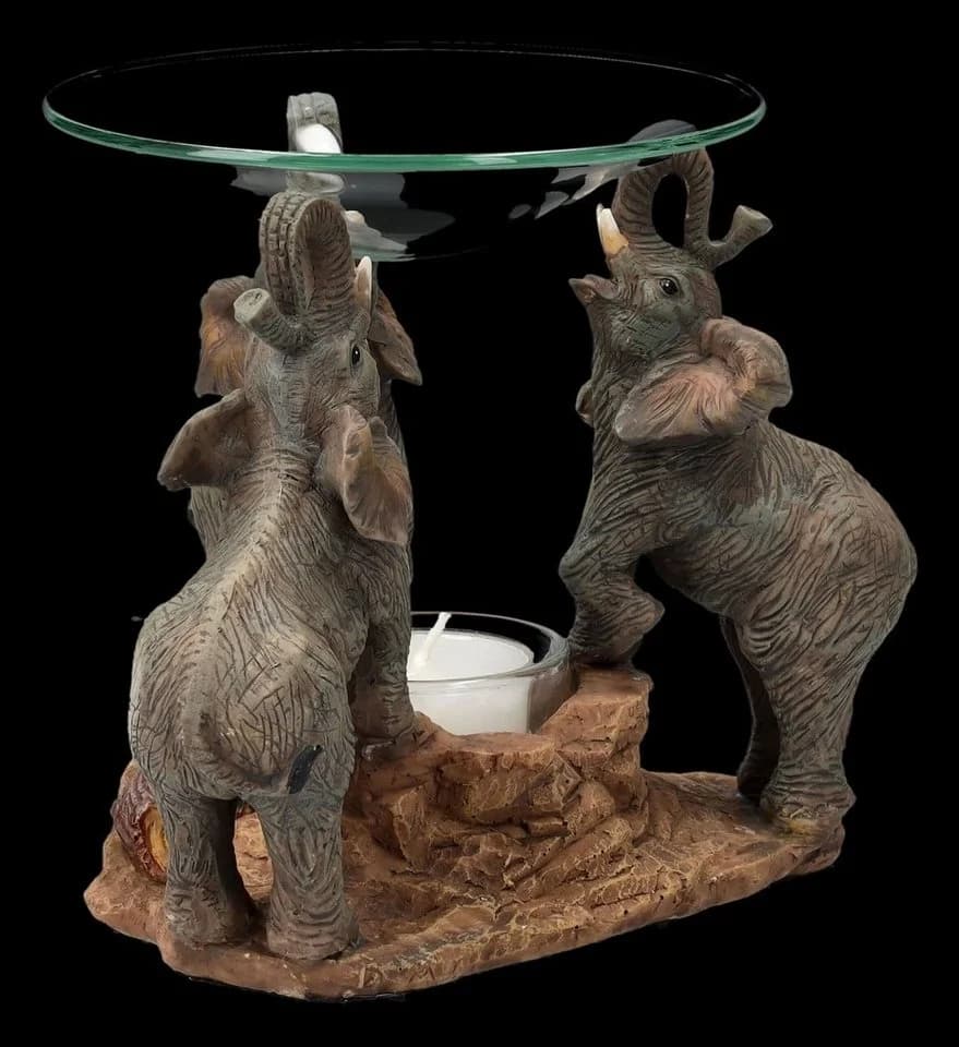 Figuren Shop GmbH Duftlampe Drei Elefanten Deko Kerzenhalter - Bild 4