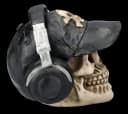 Figuren Shop GmbH Dekofigur Totenkopf mit Basecap und Kopfhörern Fantasy Gothic Bild 5