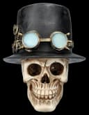 Figuren Shop GmbH Steampunk Totenkopf Dekofigur mit Zylinder Bild 1