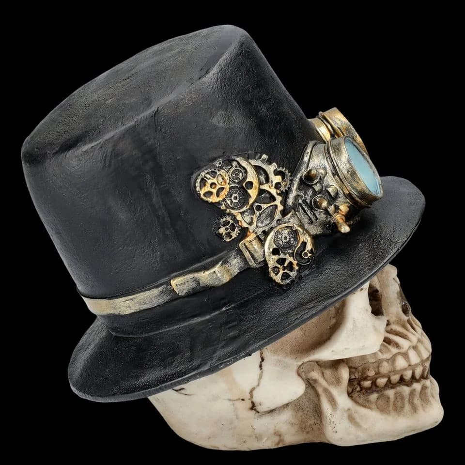 Figuren Shop GmbH Steampunk Totenkopf Dekofigur mit Zylinder - Bild 5
