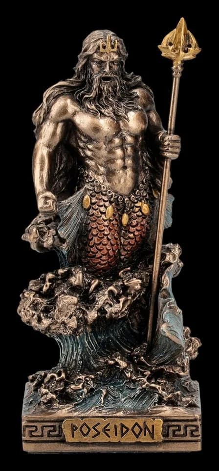 Poseidon Dekofigur Bronziert Kunststein 9cm Veronese Studio - Bild 2