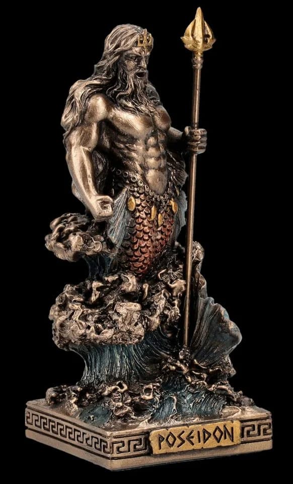Poseidon Dekofigur Bronziert Kunststein 9cm Veronese Studio - Bild 3