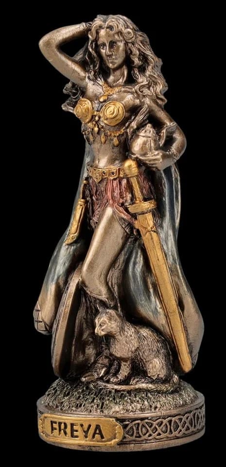 Figuren Shop GmbH Freya Statue Dekofigur Nordische Mythologie Bronze