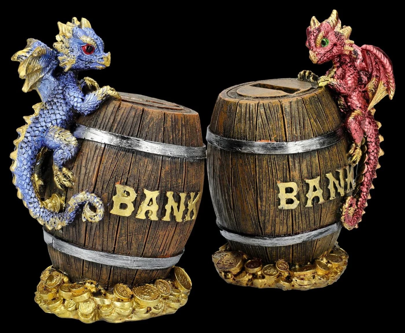 Figuren Shop GmbH Spardose 2er Set Bunte Drachen Fantasy Dekoration