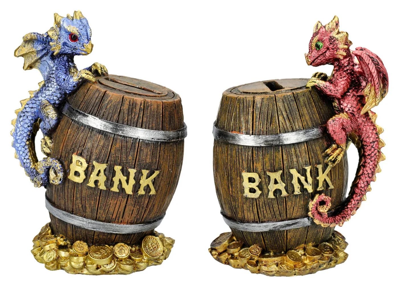 Figuren Shop GmbH Spardose 2er Set Bunte Drachen Fantasy Dekoration - Bild 2