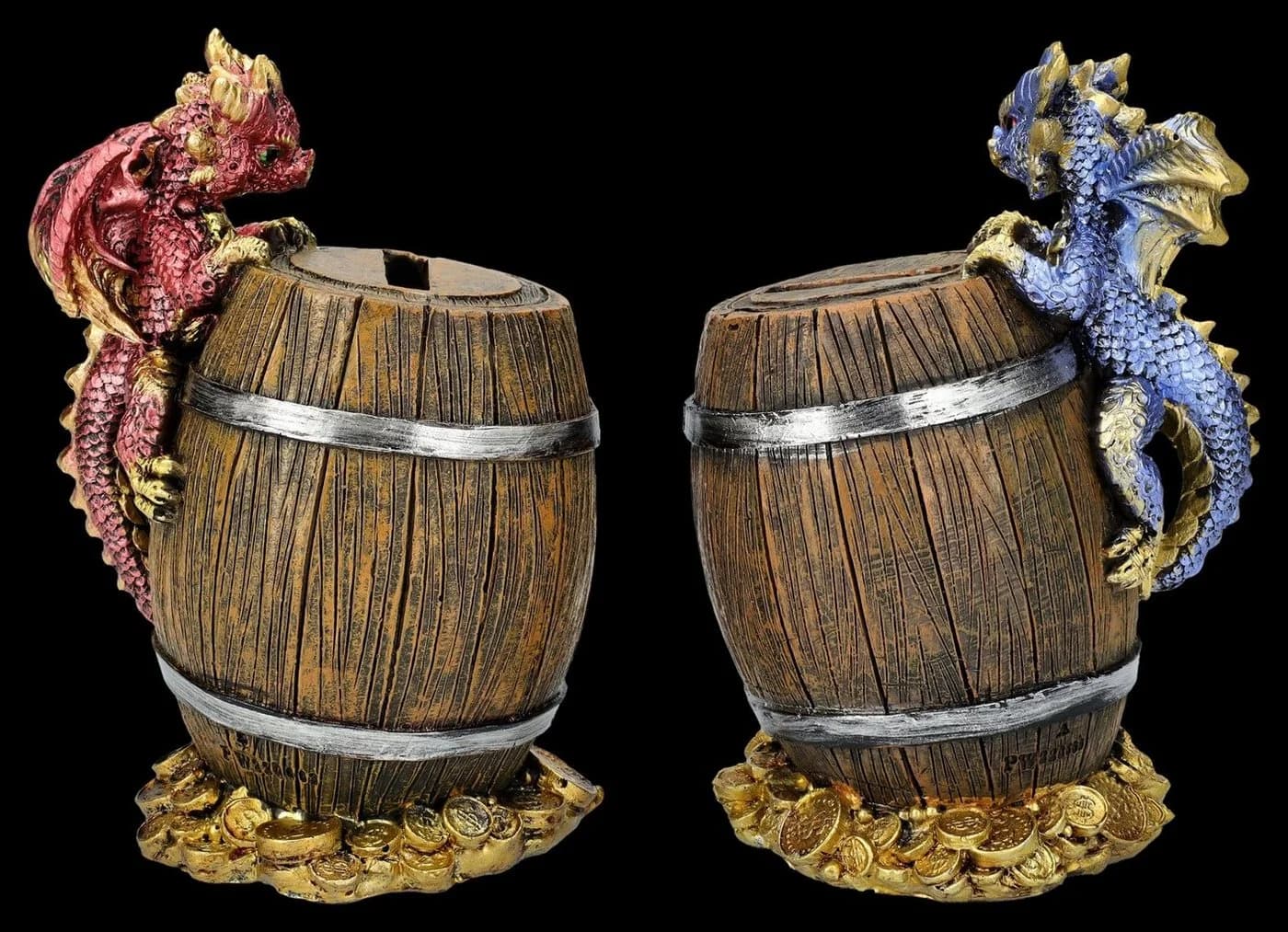 Figuren Shop GmbH Spardose 2er Set Bunte Drachen Fantasy Dekoration - Bild 3