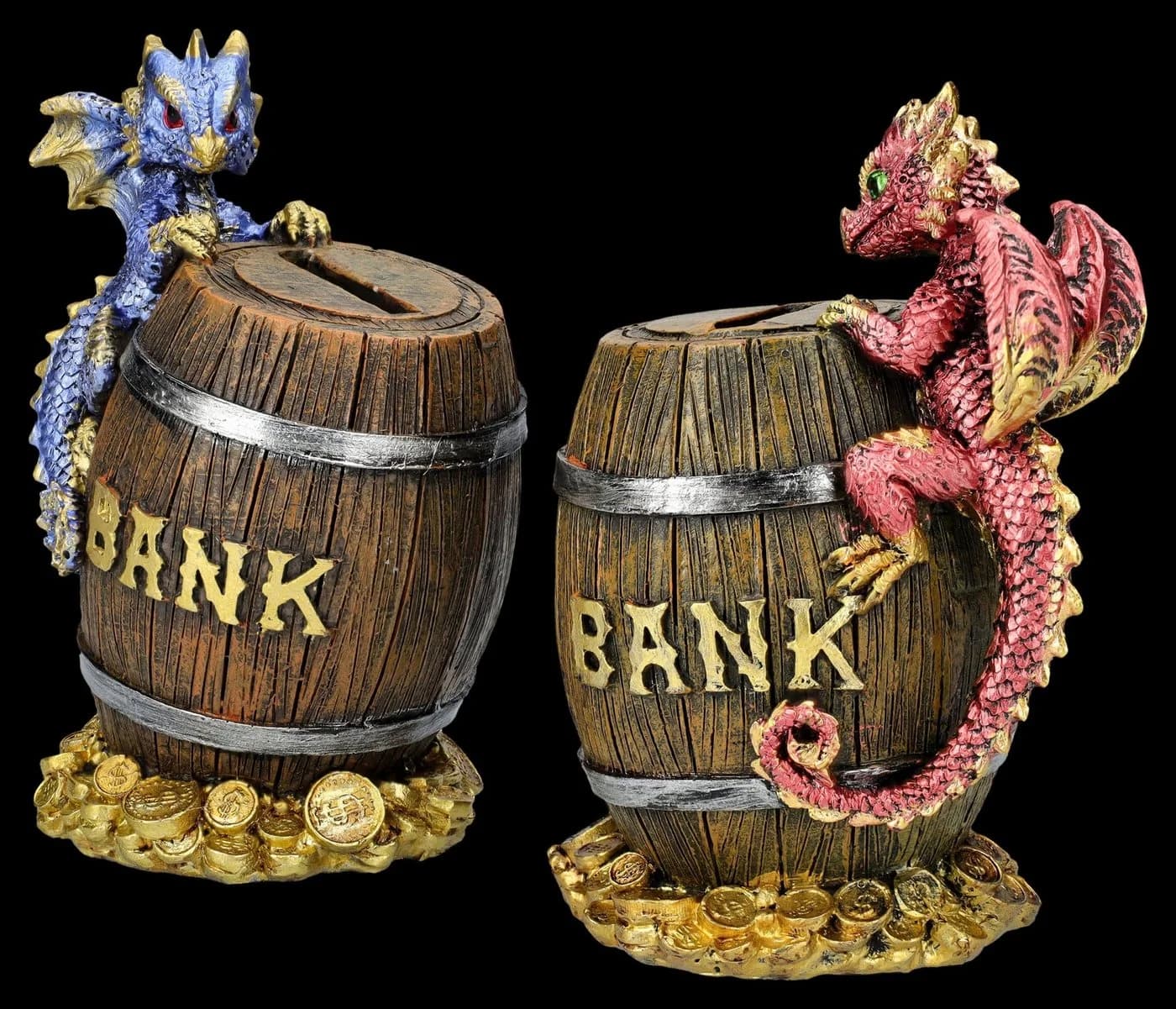 Figuren Shop GmbH Spardose 2er Set Bunte Drachen Fantasy Dekoration - Bild 4