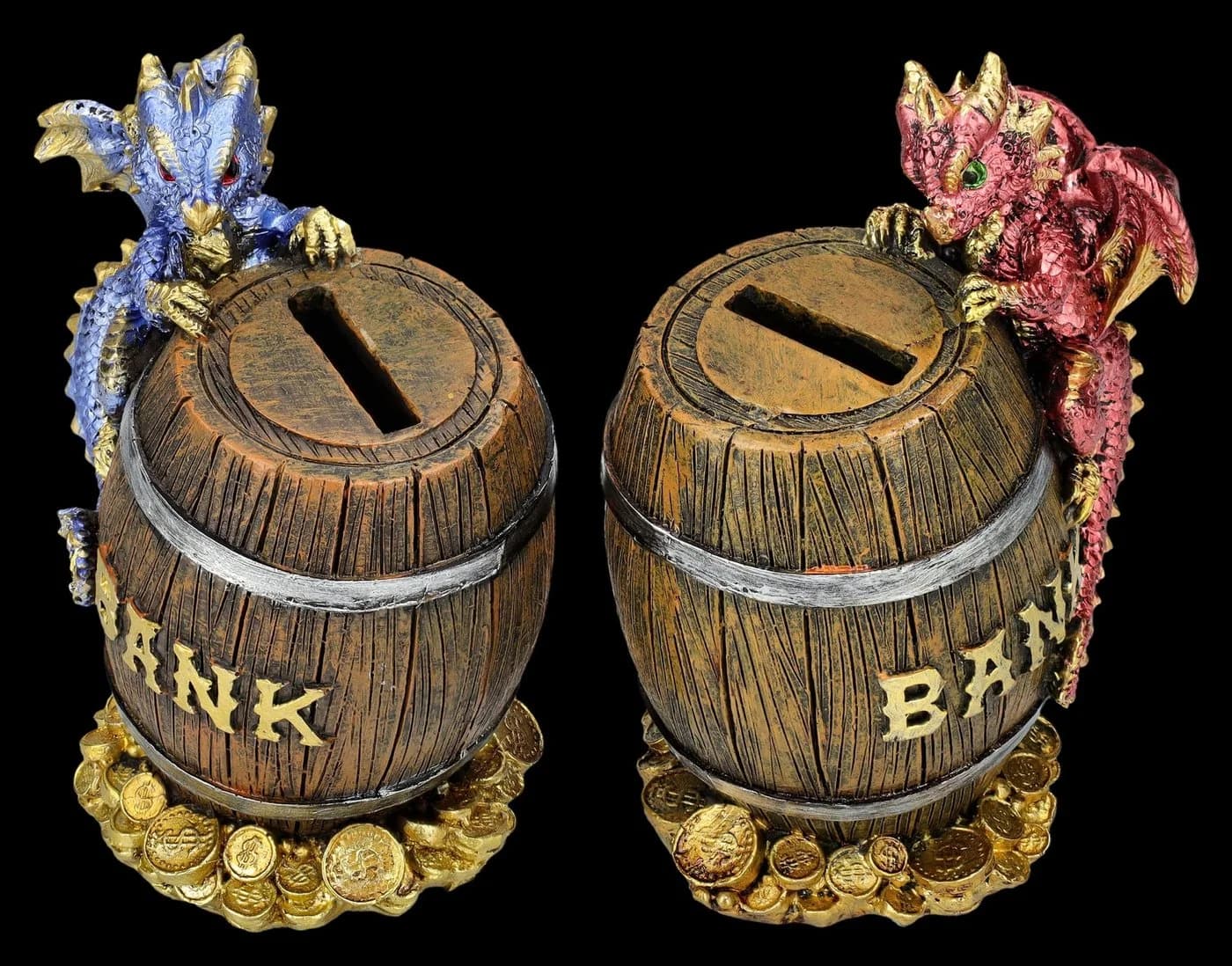 Figuren Shop GmbH Spardose 2er Set Bunte Drachen Fantasy Dekoration - Bild 5