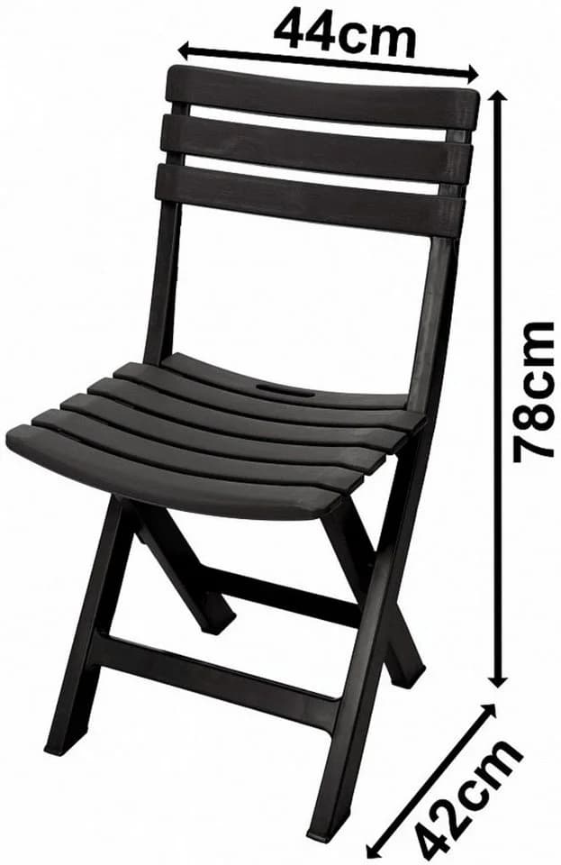 Progarden Gartenstuhl Anthrazit 2er Set Kunststoff UV-Beständig