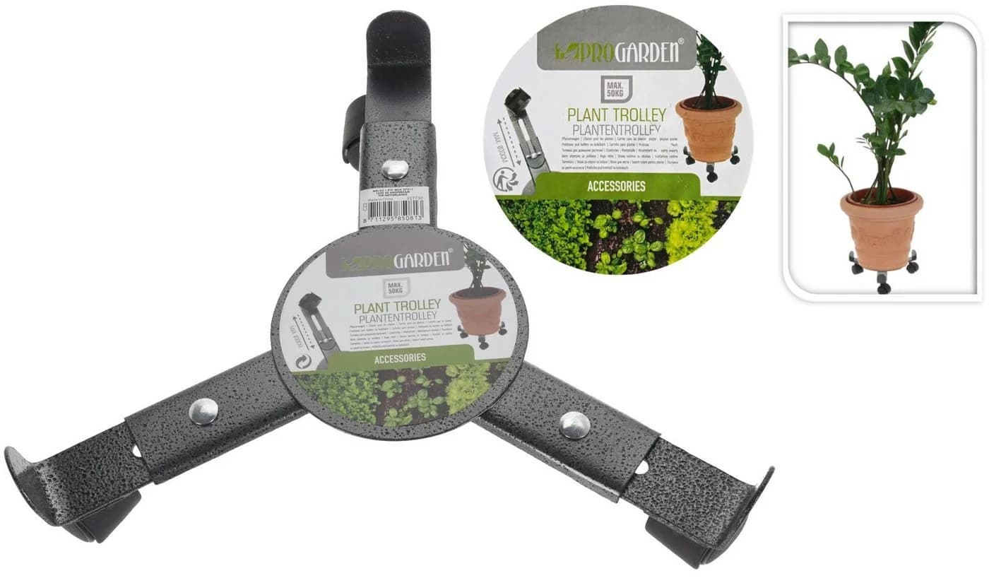 Progarden Pflanzenroller 4er Set Metall Grau 50 kg Tragkraft
