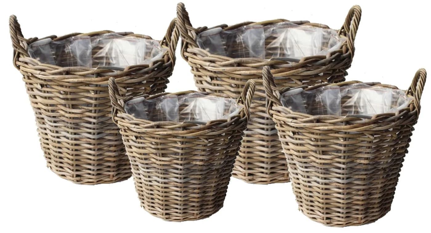 Van der Leeden Rattan Pflanzenkörbe Set 4-tlg. Braun - Bild 3
