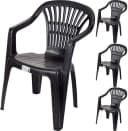 Progarden Garten-Essgruppe 5-tlg. Anthrazit Kunststoff Tisch + 4 Stühle Bild 3