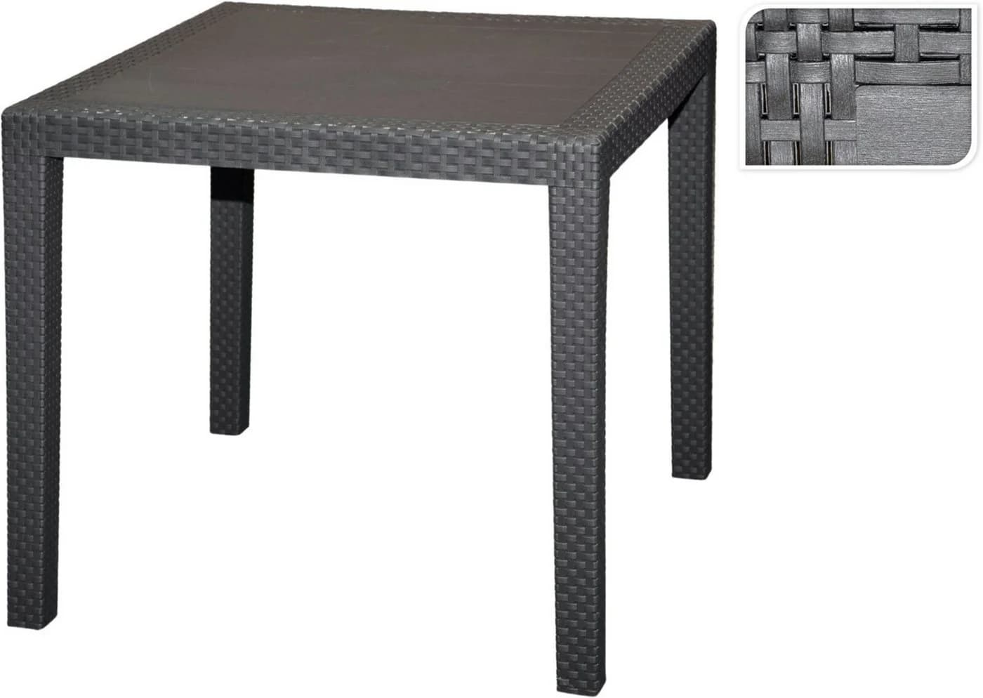Progarden Garten-Essgruppe 5-tlg. Anthrazit Kunststoff Tisch + 4 Stühle - Bild 4