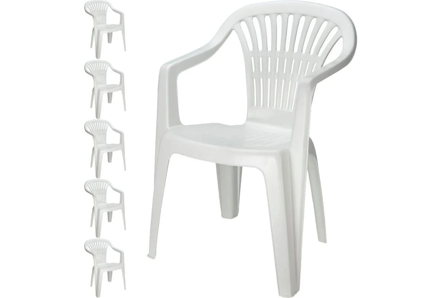 Progarden Bistrostuhl Weiß 6er Set Kunststoff UV-beständig - Bild 2