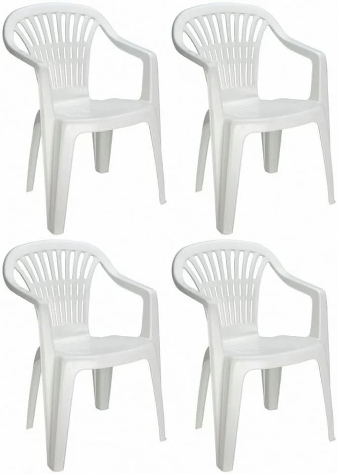 Progarden Bistrostuhl Weiß 6er Set Kunststoff UV-beständig - Bild 4
