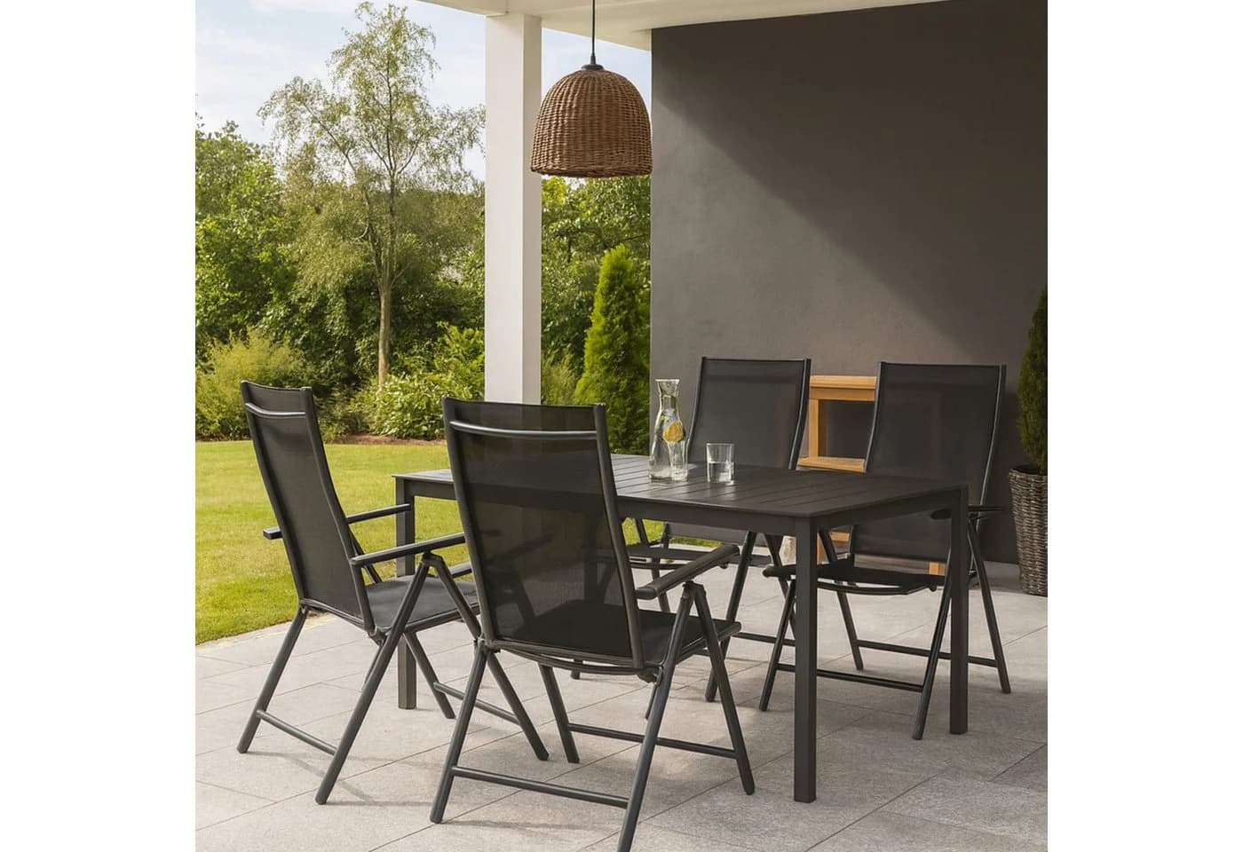 Progarden Klappstuhl 4er Set Anthrazit mit verstellbarer Lehne - Bild 2