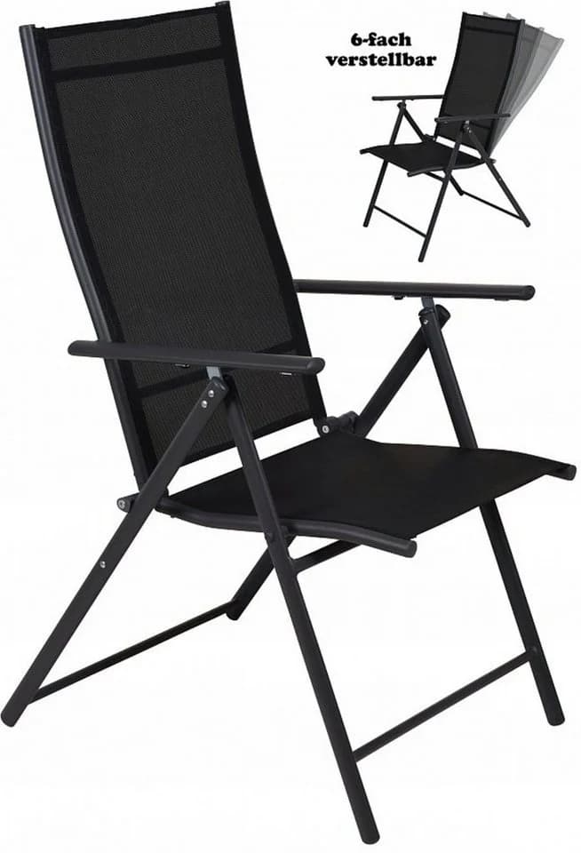 Progarden Klappstuhl 4er Set Anthrazit mit verstellbarer Lehne - Bild 3