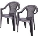 Progarden Stapelstuhl Gartenstuhl Kunststoff Anthrazit Stapelbar 2 er Set Bild 1