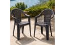 Progarden Stapelstuhl Gartenstuhl Kunststoff Anthrazit Stapelbar 2 er Set Bild 2