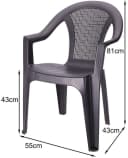 Progarden Stapelstuhl Gartenstuhl Kunststoff Anthrazit Stapelbar 2 er Set Bild 3