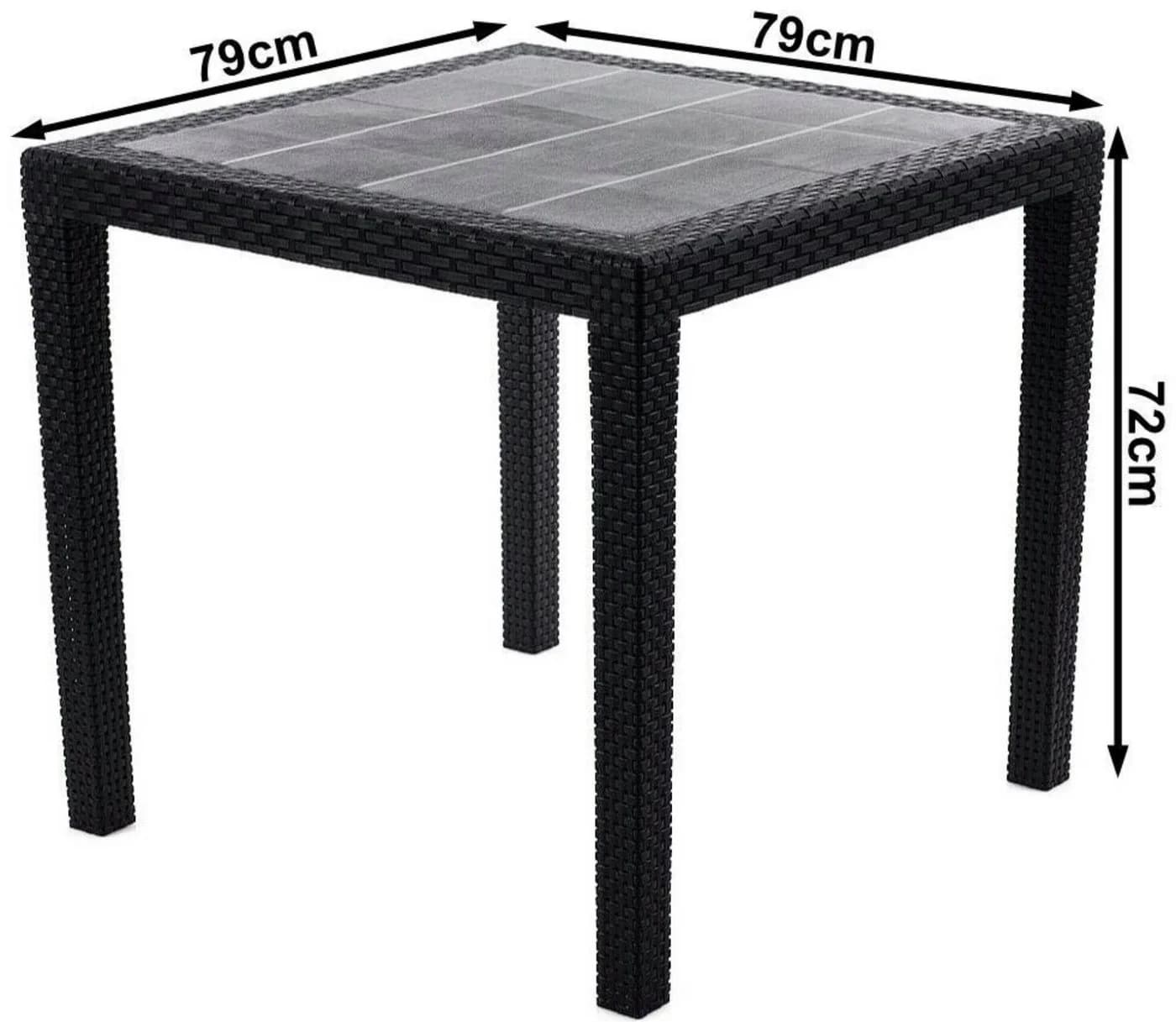 Progarden Sitzgruppe 5-tlg. Anthrazit Kunststoff Rattan Optik - Bild 3