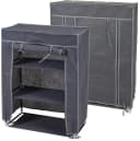 Koopman Campingschrank Schuhregal 2er Set Grau 3 Ebenen Bild 2