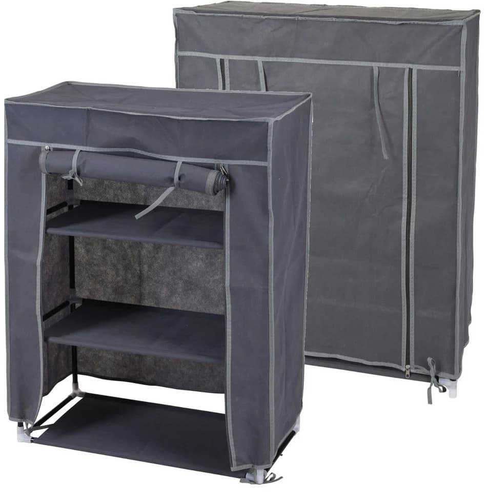 Koopman Campingschrank Schuhregal 2er Set Grau 3 Ebenen - Bild 2