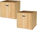 Koopman Aufbewahrungsbox 2er Set Bambus Hellbraun Faltbar Bild 1