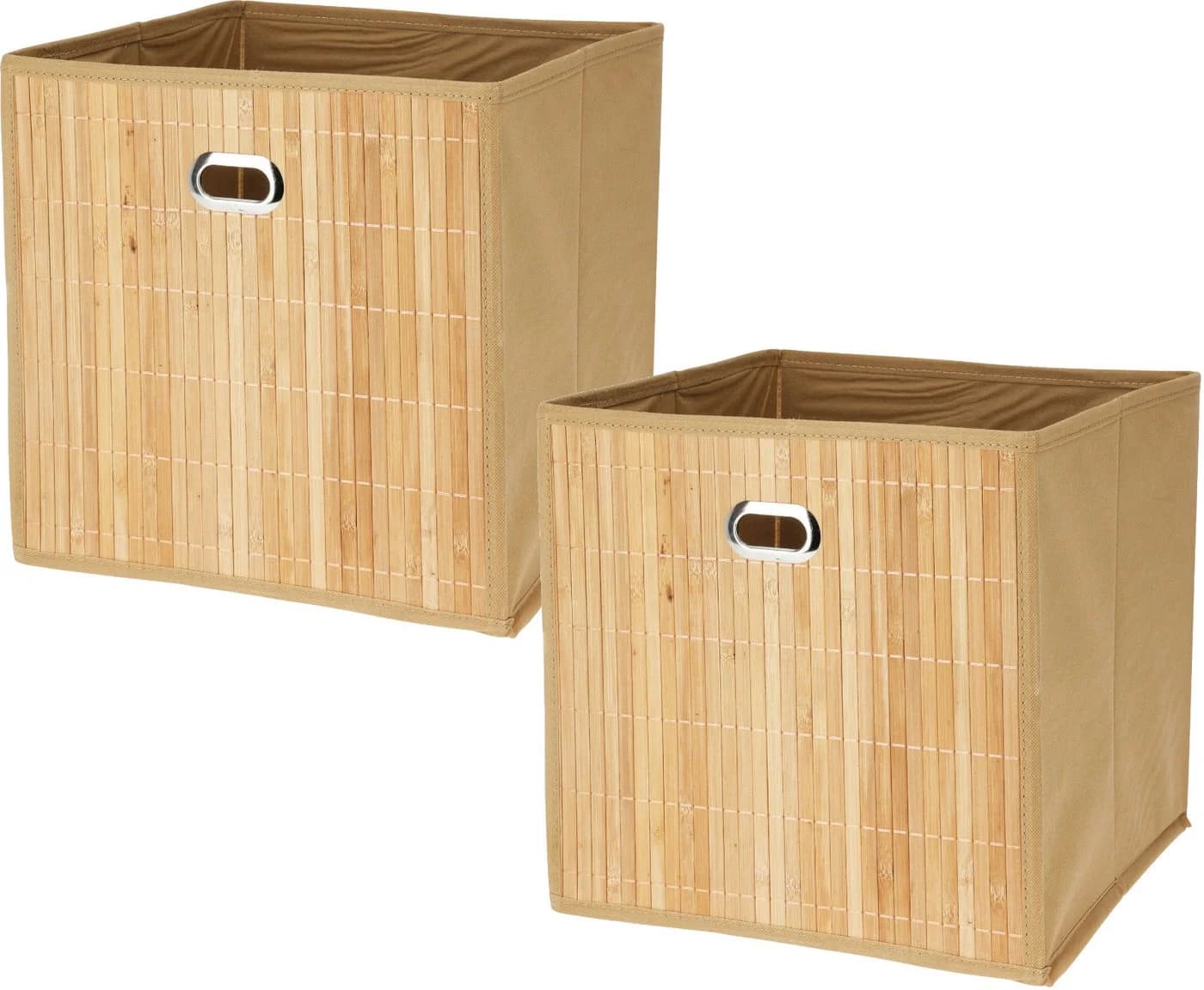 Koopman Aufbewahrungsbox 2er Set Bambus Hellbraun Faltbar