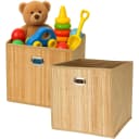 Koopman Aufbewahrungsbox 2er Set Bambus Hellbraun Faltbar Bild 2