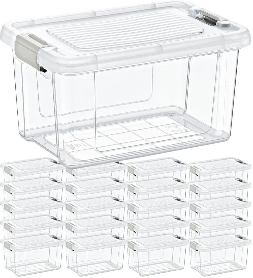 Koopman Stapelbox 20er Set Transparent Kunststoff mit Deckel - Bild 2