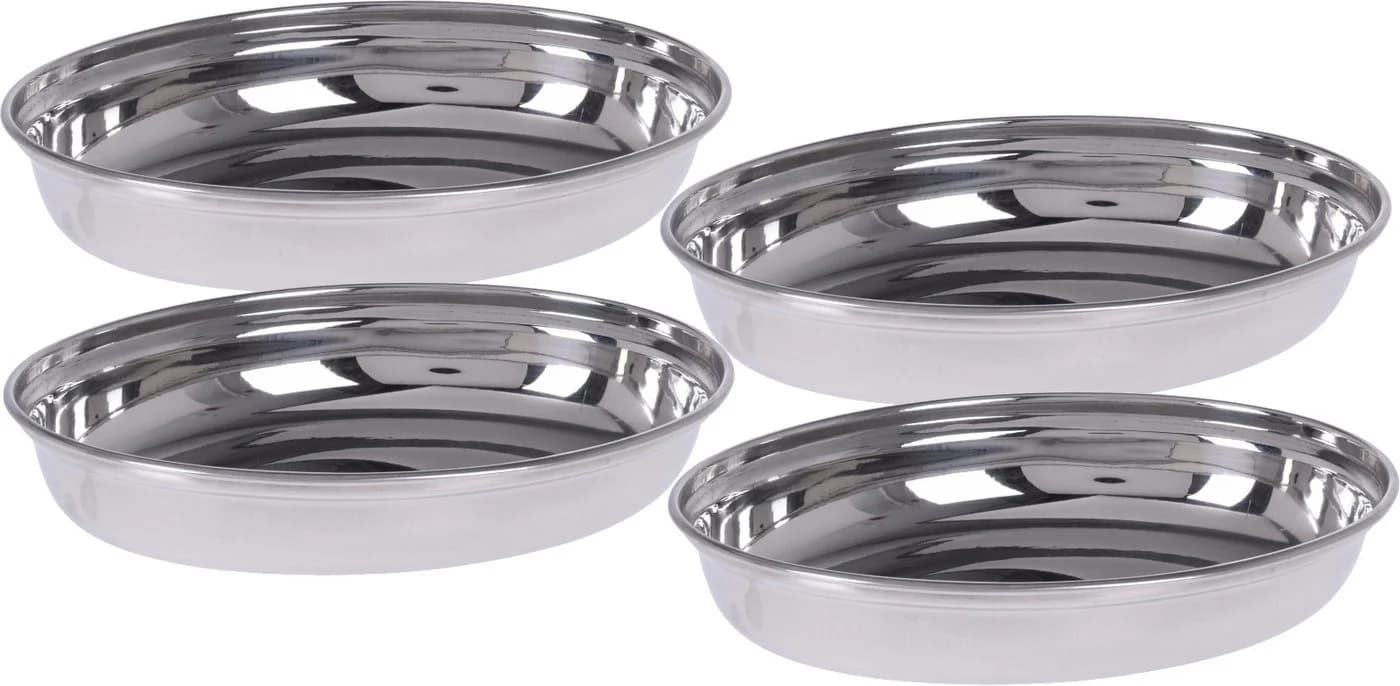 Koopman Oval Edelstahl Dekoschale 4er Set Silber - Bild 2