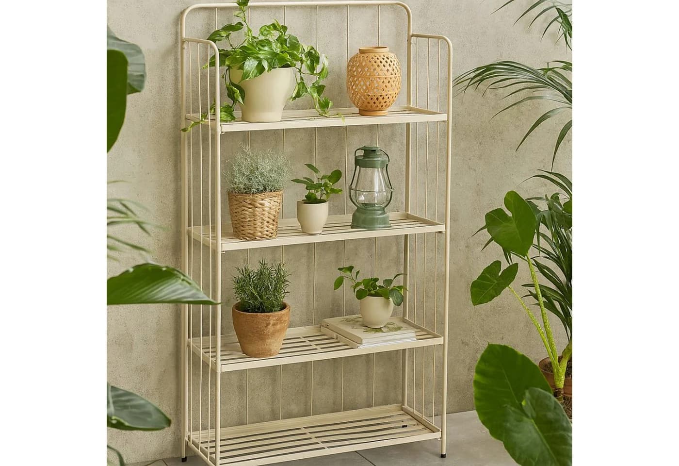 Koopman Blumenständer Beige Metall Klappbar 4 Ebenen - Bild 2