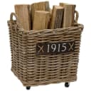 Van der Leeden Feuerholzkorb Rattan Braun Handmade Bild 2