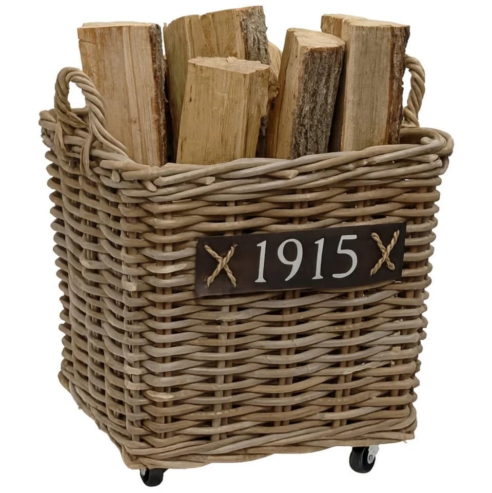 Van der Leeden Feuerholzkorb Rattan Braun Handmade - Bild 2