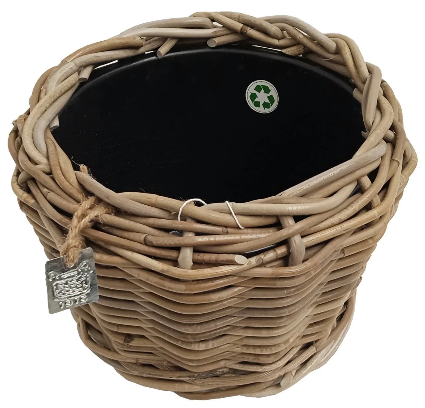 Van der Leeden Rattan Pflanzkorb Indoor Outdoor Braun Schwarz - Bild 5