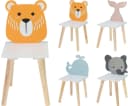 Koopman Kinderstuhl Kinderhocker MDF Bär Motiv Weiß Bild 1