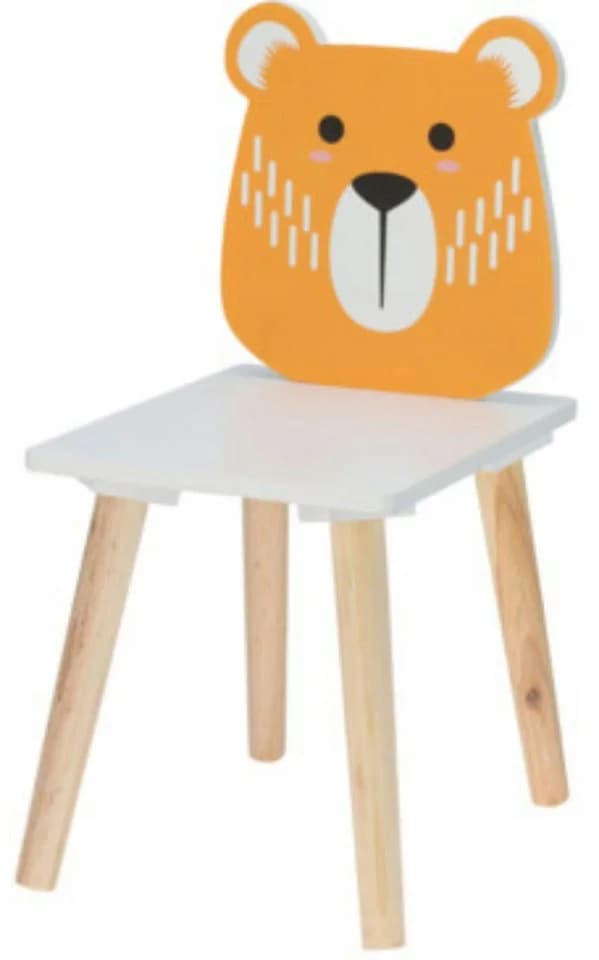 Koopman Kinderstuhl Kinderhocker MDF Bär Motiv Weiß - Bild 2