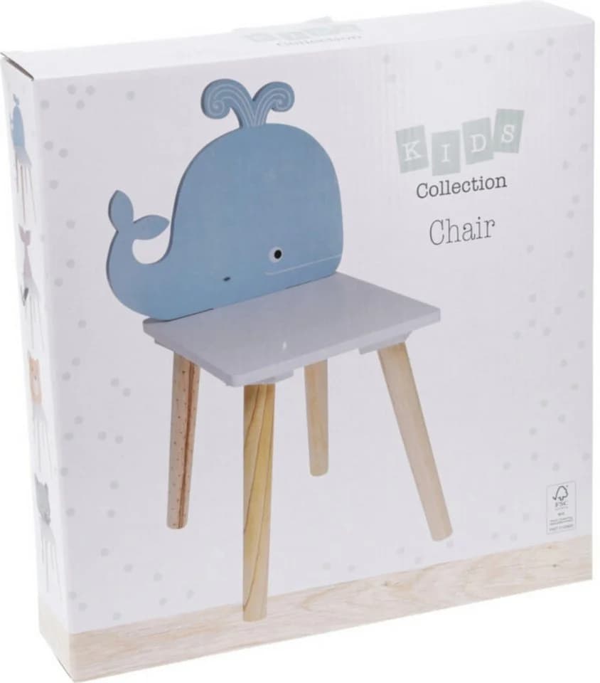 Koopman Kinderstuhl Kinderhocker MDF Bär Motiv Weiß - Bild 3