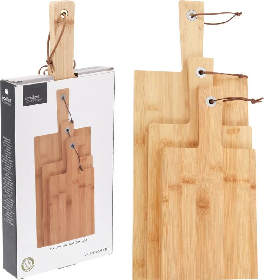 Koopman Bambus Schneidebrett Set 3-tlg. Hellbraun - Bild 2