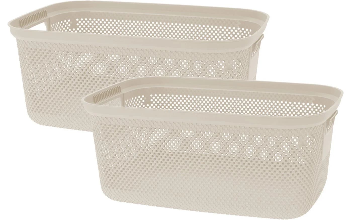 Koopman Wäschekorb 30L Kunststoff 2er Set Beige - Bild 2