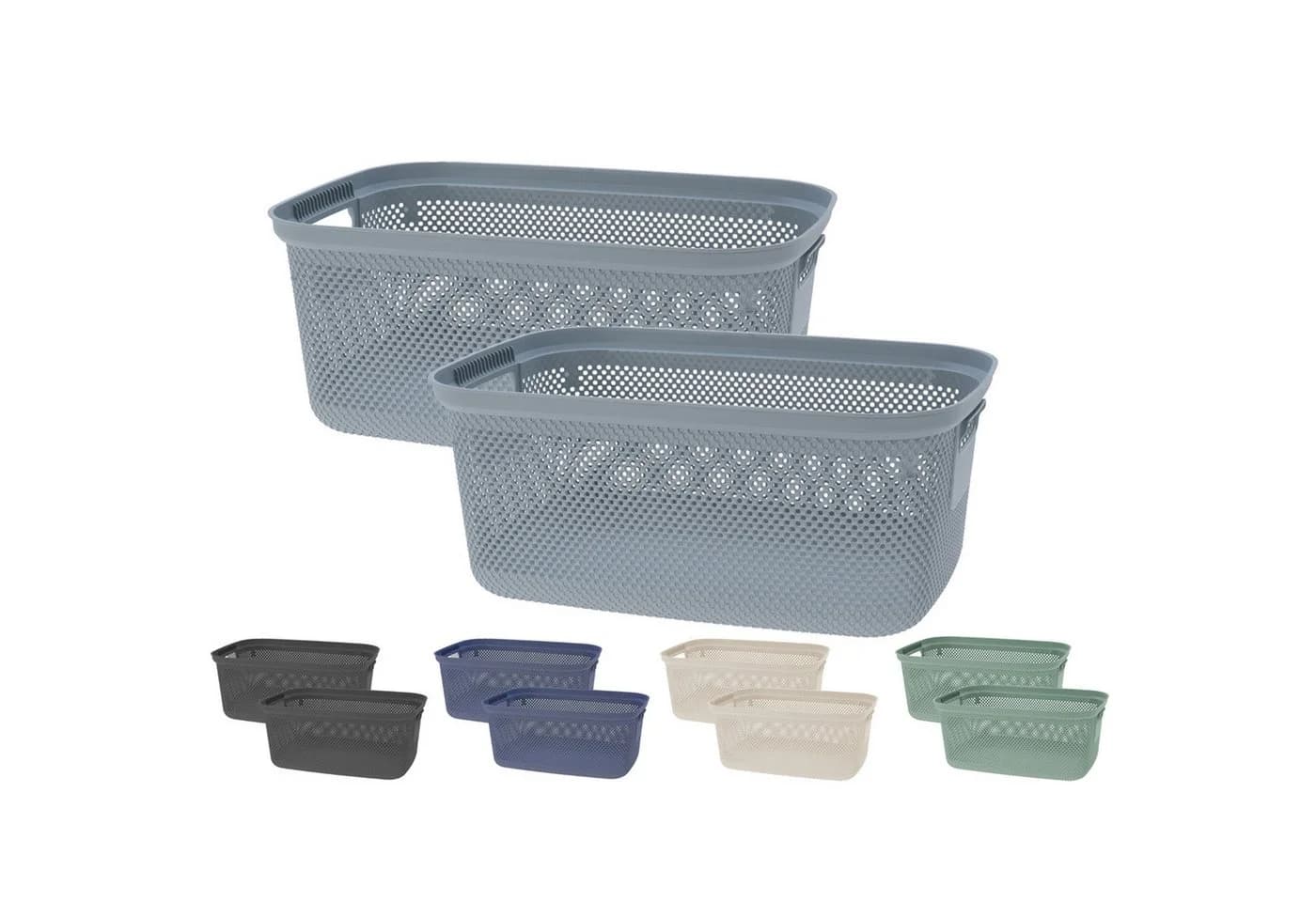 Koopman Wäschekorb 30L Kunststoff 2er Set Beige - Bild 4