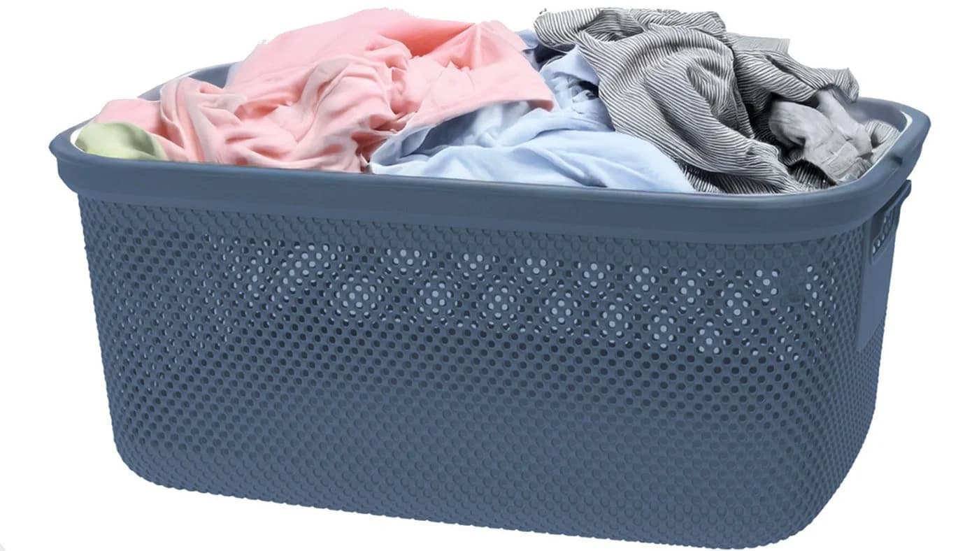 Koopman Wäschekorb 2er Set Dunkelblau 30L Kunststoff