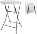 Koopman Stehtisch Set 2-tlg. Weiß/Silber Rund Klappbar Bild 1