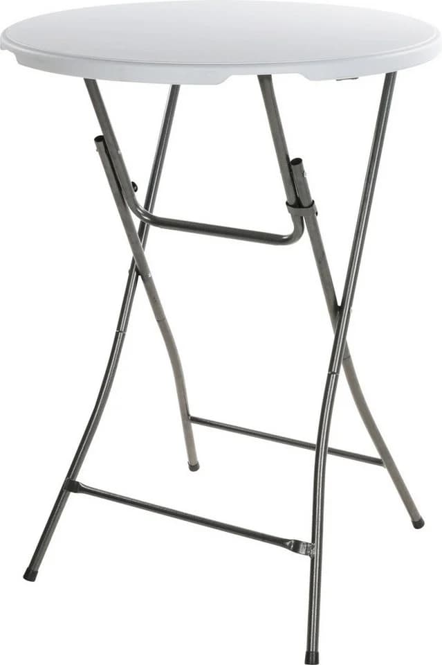 Koopman Stehtisch Set 2-tlg. Weiß/Silber Rund Klappbar - Bild 3