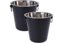 Koopman Wein- und Sektkühler 2er Set Schwarz Silber Bild 4